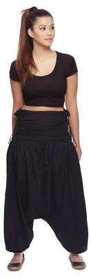 Immagine prodotto di Pantaloni harem "Jaya" da donna - pantaloni a palazzo in stile Aladino - pantaloni larghi per sport e tempo libero: neri, taglia S/M.
Colore: Nero.
Taglia: S/M