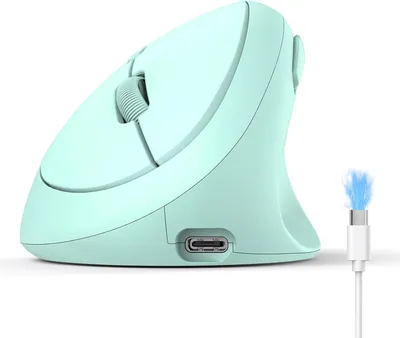 Produktbild von TECKNET Vertikale Ergonomische Bluetooth Maus, Kabellos Wiederaufladbar, 3 Geräte BT 5.0/3.0 & 2.4G, 6 Tasten, 4800 DPI, Leise für PC, Mac, Laptop
