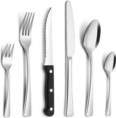 Produktbild von Besteckset 36-teilig, für 6 Personen, Edelstahl, spülmaschinengeeignet, für Familienessen