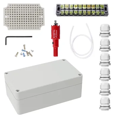 Productafbeelding van Aftakdoos waterdicht voor kabels Ø 6-12 mm, ABS-kunststof, IP66, 158 × 90 × 60 mm