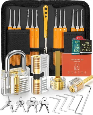 Zdjęcie produktu dla Zestaw do lockpickingu 17 elementów Przezroczyste wytrychy treningowe Instrukcje dla początkujących Profesjonalne narzędzia zegarmistrzowskie Śrubokręt zegarmistrzowski do lockpickingu