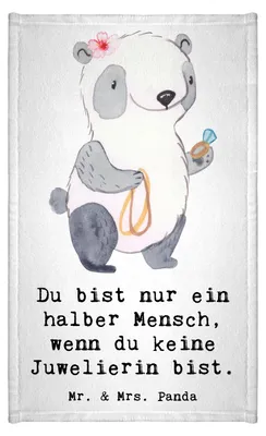 Produktbild von Mr. & Mrs. Panda Handtuch Juwelierin Herz - Weiß - Geschenk, Frotteehandtuch, Schmuckgeschäft, gäste wc, Gästetuch, Klein, Spruch, frottierhandtuch, Eröffnung, Lustig