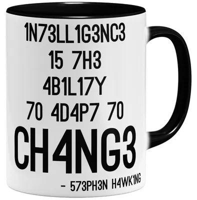 Kaffeetasse mit Spruch, Keramik, 325 ml, Schwarz