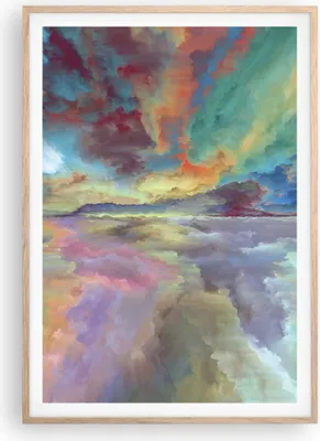 Produktbild von Gerahmtes Poster - Rahmen in heller Eiche - Abstraktion modern - 70x100 cm - Wand Bild - Wanddeko - Wandbilder - Wandposter - Bilderrahmen - Bilder - Kunstdruck - Wandbild - P2NPA70x100-4027