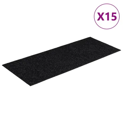 Obrázok produktu pre vidaXL Samolepiace podložky na kroky 15 ks 60x25 cm čierne obdĺžnikové