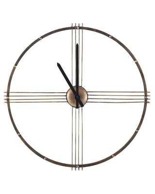 Produktbild von BELIANI Wanduhr Metall Gold ø 64 cm im Metallic Look Altgold Antikgold Rund Minimalistisch Retro