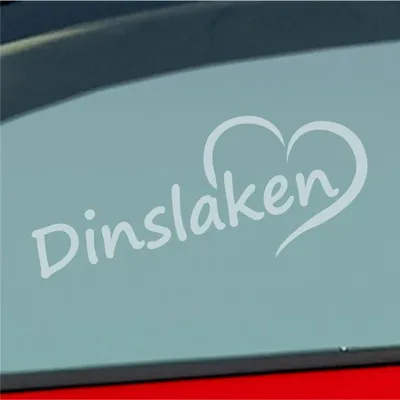 Produktbild von Auto Aufkleber Dinslaken Herz Stadt City Liebe Love Heimat Heart 19x8 cm Milchglas Sticker Heckscheibenaufkleber