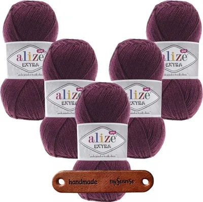 Produktbild von 5 x ALIZE Extra 306 Plum mit Label