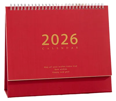Produktbild von Tischkalender 2026 im Retro-Stil, dickes Papier, Zeitmanagement-Planer, Homeoffice, Schule, Tagesplaner