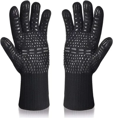 Produktbild von Grillhandschuhe Ofenhandschuhe Hitzebeständig bis zu 800 °C Kochhandschuhe Grill BBQ Handschuhe