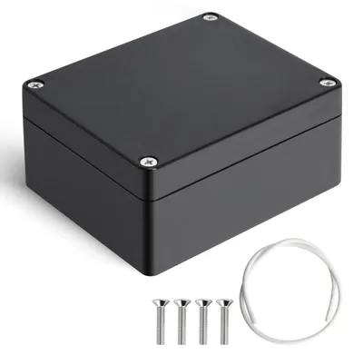 Produktbild von Therlan Abzweigdose Schwarz Wasserdicht IP65, Elektronik Gehäuse Anschlussdose Aufputz Schwarz Verteilerdose Außen Wasserdicht, ABS Projekt Box Kunststoff Anschlusskasten Aufputzdose 115x90x55 mm – Gr