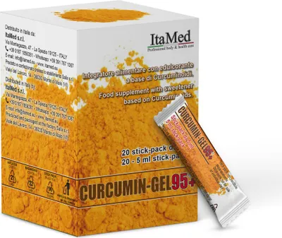 Produktbild von Hochdosiertes, verbessertes Kurkuma, Curcumin-Gel, 20 Sticks à 5 ml, reines Curcumin mit hoher Absorption und Bioverfügbarkeit, besser als schwarzer Pfeffer und Piperin, 20x5ml