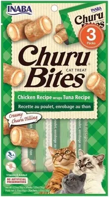 Image de Churu Cat Bites Wraps de poulet et purée de thon 3x10g