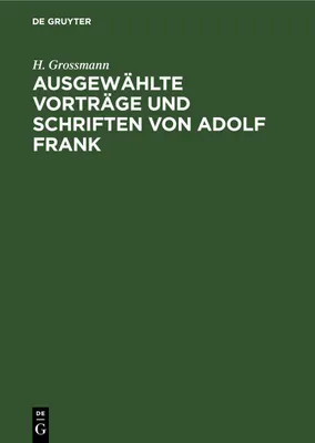 Produktbild von Ausgewählte Vorträge und Schriften von Adolf Frank