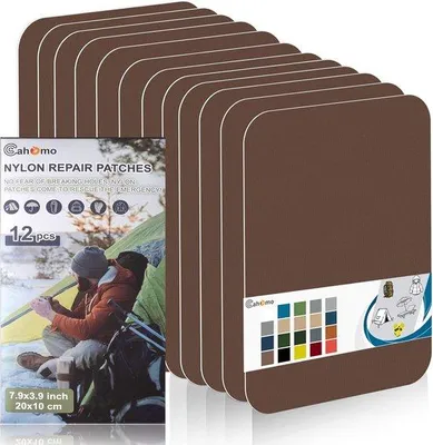 Produktbild von Famanu Reparatur-Patches Nylon - Selbstklebend, Wasserfest, 20 x 10 cm - Braun