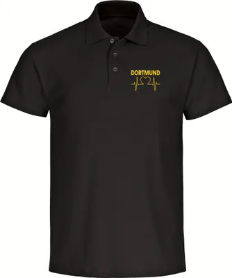 Produktbild von multifanshop Poloshirt - Dortmund - Herzschlag, schwarz, Größe S