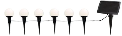 Productafbeelding van Best Season LED-solarverlichting "BallsCombo", 6 stuks, kleur warm wit, kan worden opgehangen of in de grond worden gestoken, ongeveer 5 meter lang, voor buiten gebruik, artikelnummer 477-57