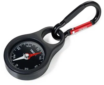 Image de Porte-clés boussole en PVC et aluminium noir