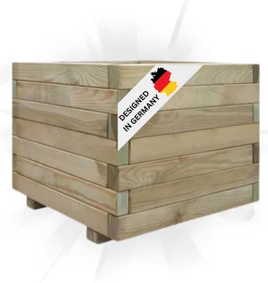 Produktbild von DELUKE® Hochbeet aus Kiefernholz MILA | Grün, imprägniert | 50x50x40cm | Wetterfest | Gartenbeet Holz Kräuterbeet Blumenbeet Beet hoch Frühbeet für Garten Gemüsebeet