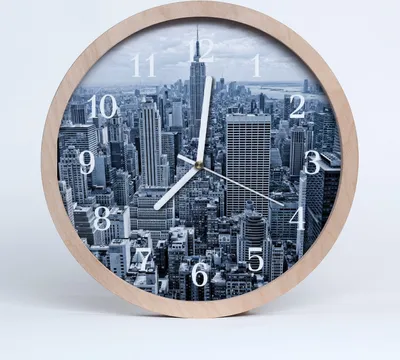 Produktbild von Holzuhr 30fi cm wanduhr - Stadt