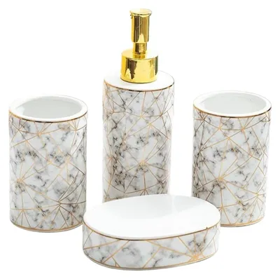 Immagine prodotto di Set di accessori da bagno in Vetroceramica, composto da 4 pezzi