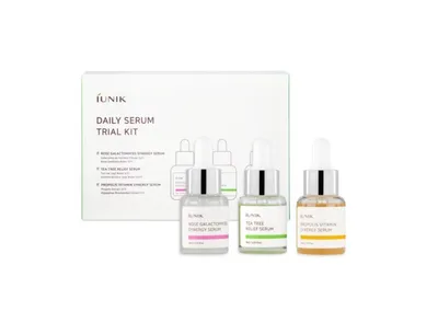 Obrázek produktu pro iUNIK Daily Serum Trial Kit 3x15ml - sada 3 MINI pleťových sér Propolis, Tea Tree, Rose Galactomyces