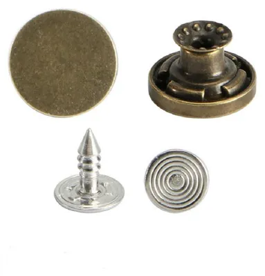 10 Metall-Jeansknöpfe, flach, Bronze, 20 mm