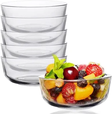 Set aus 6 Gläsern Dessertschalen von 300 ml - Stapelbare Schalen für Eis, Pudding und Snacks