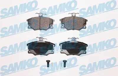 Produktbild von SAMKO 5SP094 Bremsbeläge Satz Vorne Bremsklötze für FIAT Seicento / 600 Schrägheck (187) Panda Schrägheck (141) BARCHETTA (183) PUNTO (176)