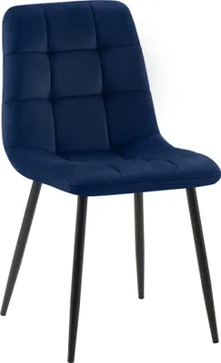 Produktbild von CLP Esszimmerstuhl Tilde Bezug gepolstert gesteppt mit Rückenlehne bis 150 kg blau Material Samt