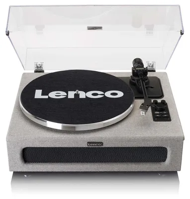 Produktbild von Lenco LS-440GY - Plattenspieler mit 4 eingebauten Lautsprechern - Stoff – Grau