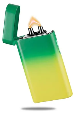 Obrázok produktu pre Elektrická zapaľovačka s iskrami, USB nabíjateľná, plazmová, odolná voči vetru, žltá, zelená