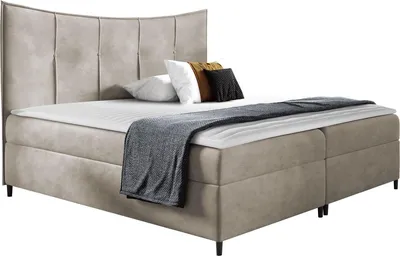 Produktbild von MIRJAN24 Boxspringbett Bergamo, Doppelbett mit zwei Bettkästen für die Bettwäsche, Ehebett mit Topper und Kopfteil (Fresh 1, Größe: 160x200 cm)