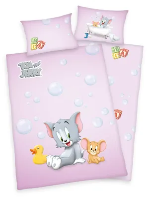 Produktbild von Herding Baby Bettwäsche Tom and Jerry  100x135 cm rosa