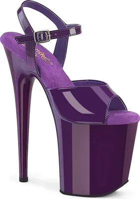 Produktbild von FLAMINGO-809 y Pleaser Damen High-Heels Riemchen Plateausandaletten lila Lack