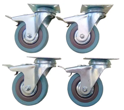 Produktbild von Rader Möbelrollen 75 mm Lenkrollen mit Bremse 4 Stück