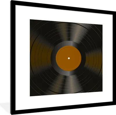 Produktbild von MuchoWow® Gerahmtes Poster Vinyl - LP - Schallplatten - Braun 40x40 cm - Poster mit Schwarzem Bilderrahmen Wandposter Rahmen Foto Bilder - Poster - Plakat im Rahmen