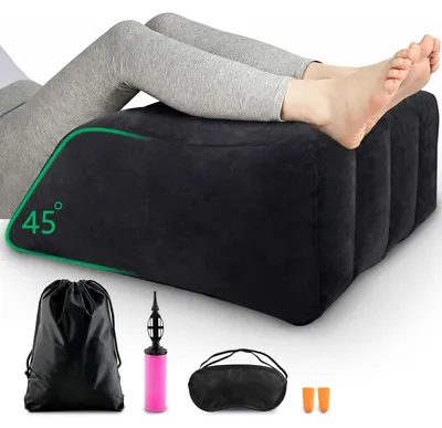 Image de Coussin gonflable de soutien pour les jambes, pour un sommeil confortable - Noir