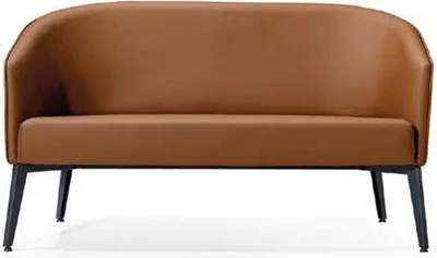 Produktbild von Wartezimmer Möbel Design-Sofa Lounge Möbel Leder Sofa 2 sitzer Zweisitzer Braun
