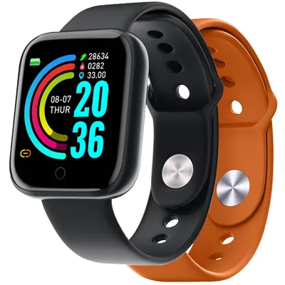 Image de Montre intelligente Trainerbeat avec deux bracelets Noir + Orange