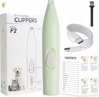 Obrázek produktu pro INF Elektrický zastřihovač chloupků pro domácí mazlíčky, tichý, 2 ks Zelená