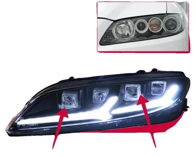 Produktbild von Scheinwerferanbau, kompatibel mit Mazda 6, Projektorlinse, DRL-Blinksignal, Alle LED