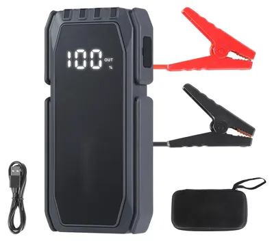 Produktbild von Auto Starthilfe Powerbank - Batterie-Booster - 1500A Spitzenstrom - Bis 6,0 L Benzin/4,0 L Diesel - LED-Taschenlampe - Schnellladung - Verpolungs- & Kurzschlussschutz