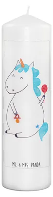 Produktbild von Mr. & Mrs. Panda Kerze Einhorn Baby 29 x 8 cm XL - Weiß - Geschenk, Bedruckte, Geburtstag, Mutter, Erinnerungskerze, Unicorn, Stumpenkerze, Blockkerze, Einhörner, Party
