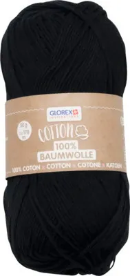 Zdjęcie produktu dla Wełna i bawełna, czarna, 170 m, 50 g