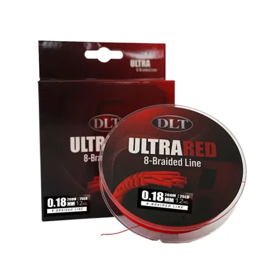 Zdjęcie produktu dla DLT UltraRed-8 Pleciona żyłka wędkarska 200m 0.18mm - 8 splotów w oplocie