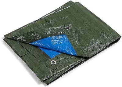 Productafbeelding van Ibenzoa® Robuuste, waterdichte afdekzeil 6 x 10 meter – Polyethyleen 90 g/m², blauw, verstevigde randen met oogjes – Bescherming voor tuin en camping