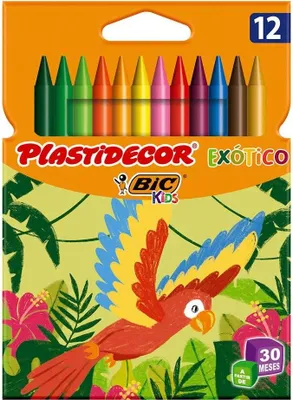 Image de Set de 12 crayons de couleur pastel Plastidecor