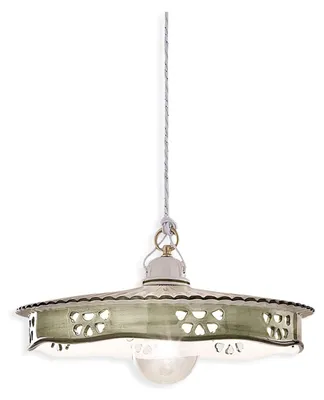 Produktbild von Klassischer Kronleuchter Alessandria Keramik und Satin Messing 1 Licht E27