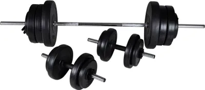 Immagine prodotto di vidaXL Set di bilancieri + 2 manubri 60,5 kg
